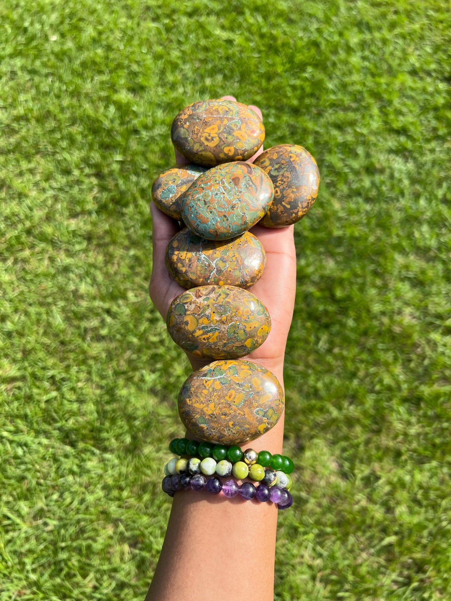 Brecciated Jasper Palm Stones