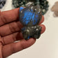 Medium Labradorite Blue Flash Hello Kitty Carving