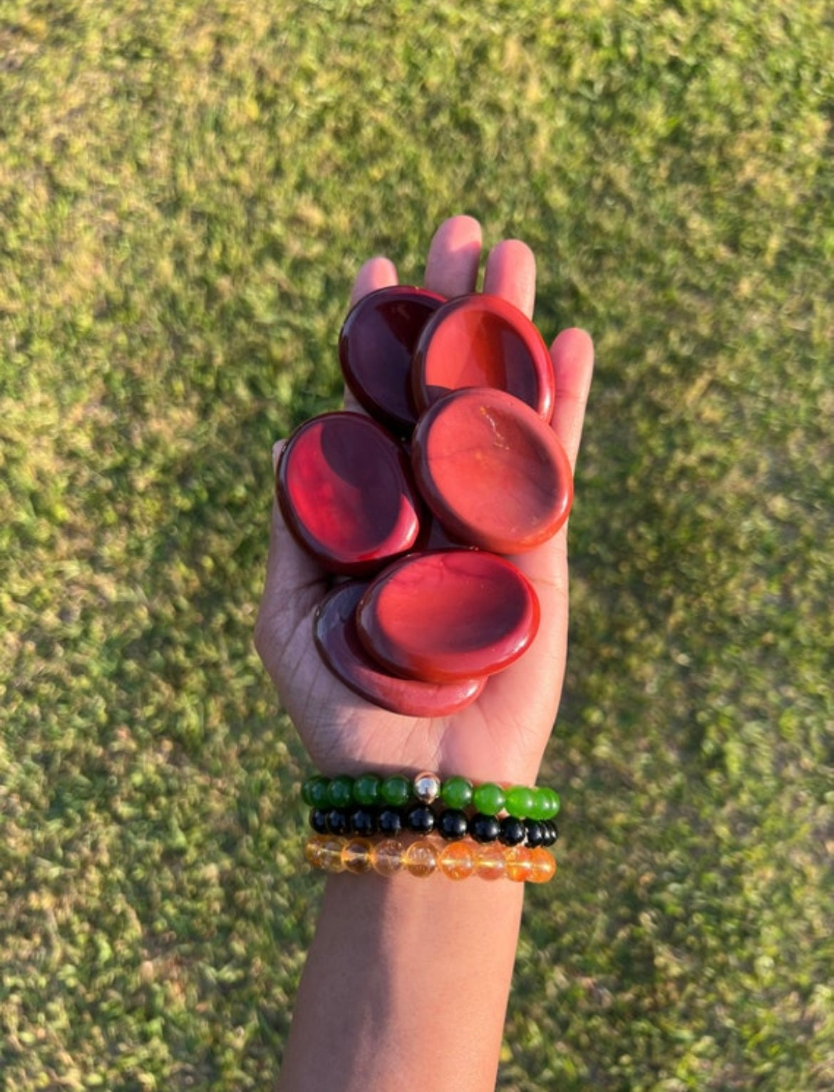 Red Polished Mookaite Jasper Worry Stones