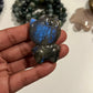 Medium Labradorite Blue Flash Hello Kitty Carving