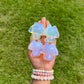 White and Pink Opalite( Man-Made) My Melody Carvings