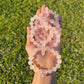 Translucent Rose Quartz 10mm Elastic Bracelets With Double Terminated Point