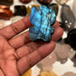 Medium Labradorite Blue Flash Hello Kitty Carving