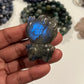 Medium Labradorite Blue Flash Hello Kitty Carving