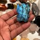Medium Labradorite Blue Flash Hello Kitty Carving