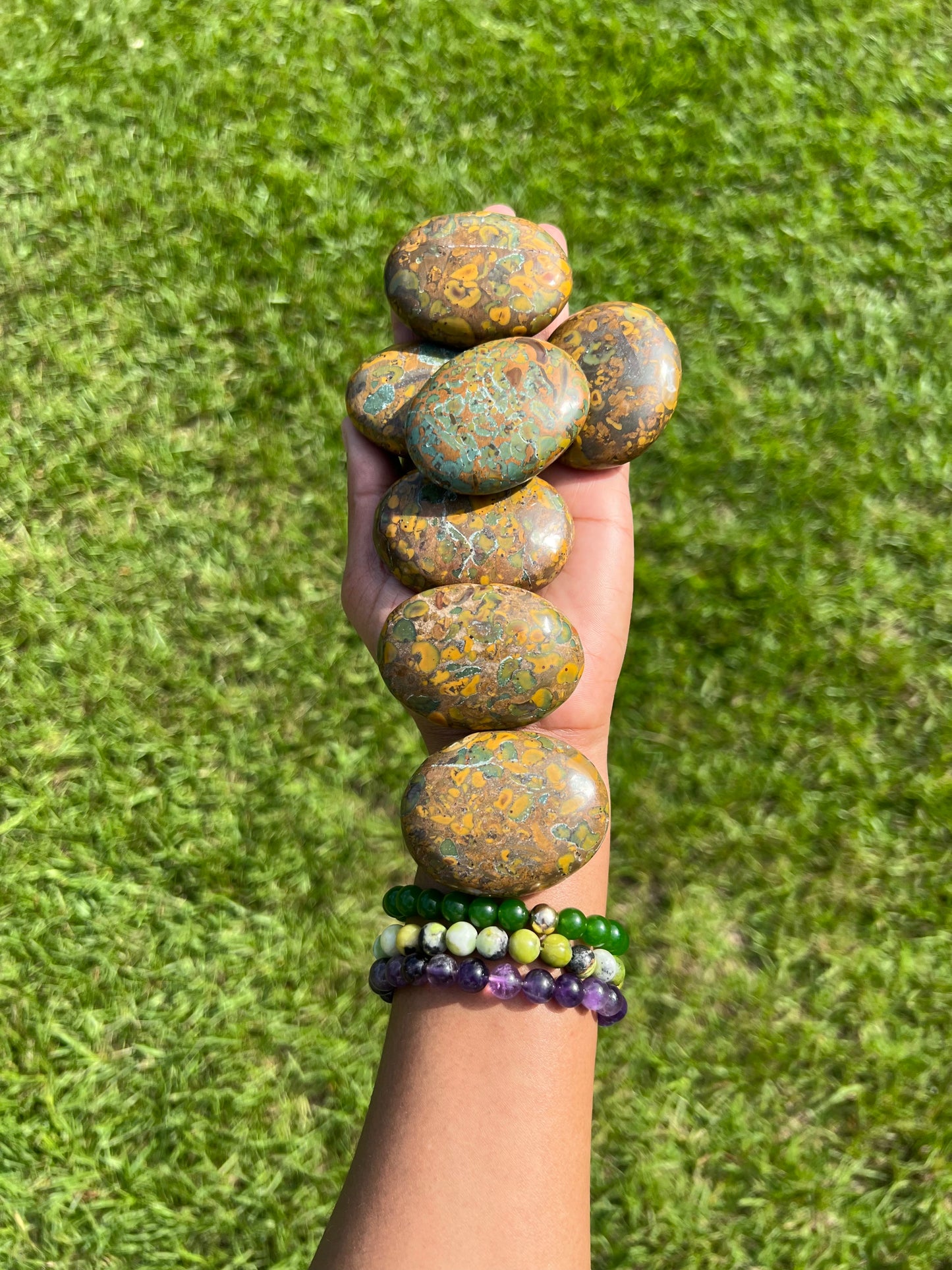 Brecciated Jasper Palm Stones