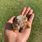 Crazy Lace Agate Frog & Worry Stone Set